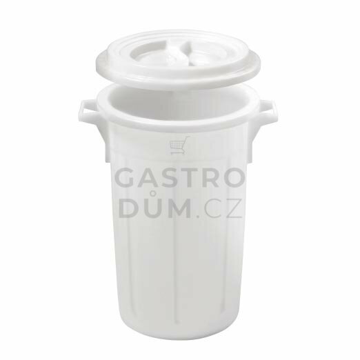 Bílý odpadkový koš s víkem 60 litrů OEM