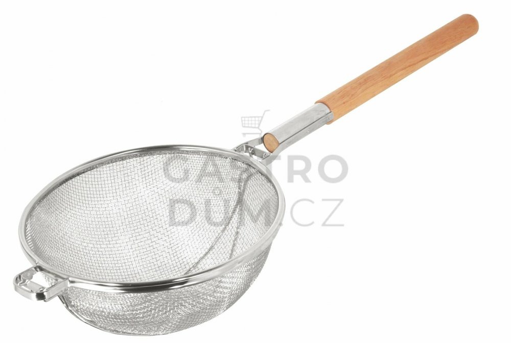 Obal cedník dvojité síto gastro dřevěná rukojeť
