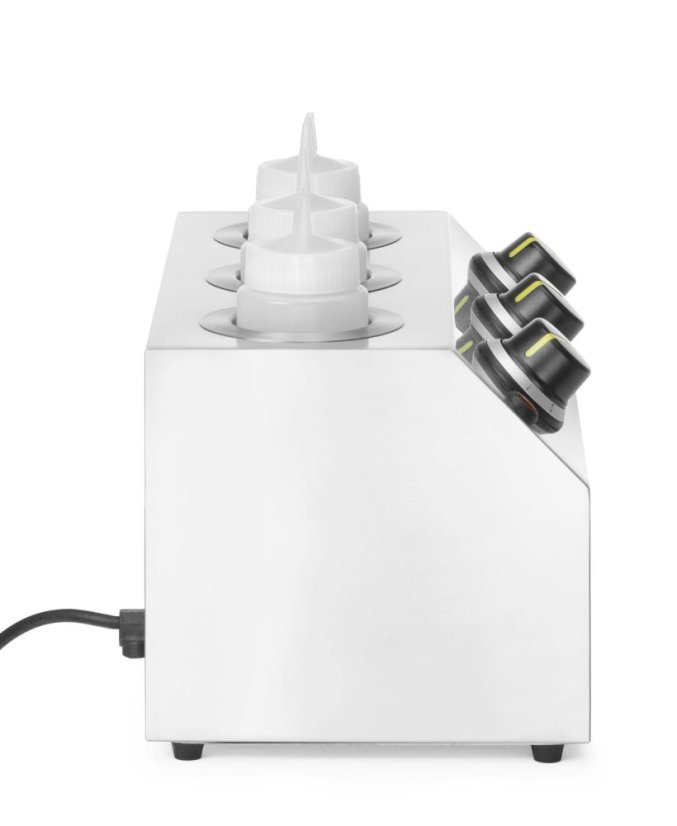 Ohřívač omáček, HENDI, 3x0,65L, Stříbrná, 220-240V/600W, 395x239x(H)211mm