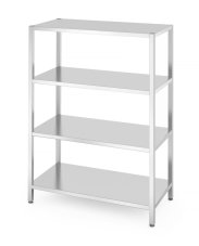 Skladový regál se 4 plnými policemi – šroubovaný, HENDI, Kitchen Line, 1200x600x(H)1800mm