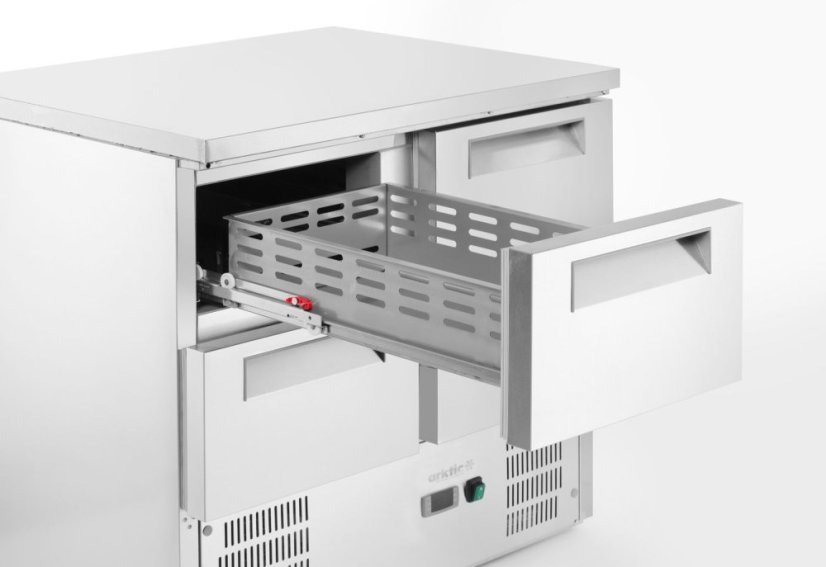 Chladicí stůl s pracovní deskou z nerezové oceli, Arktic, 112L, 230V/143W, 700x900x(H)855mm
