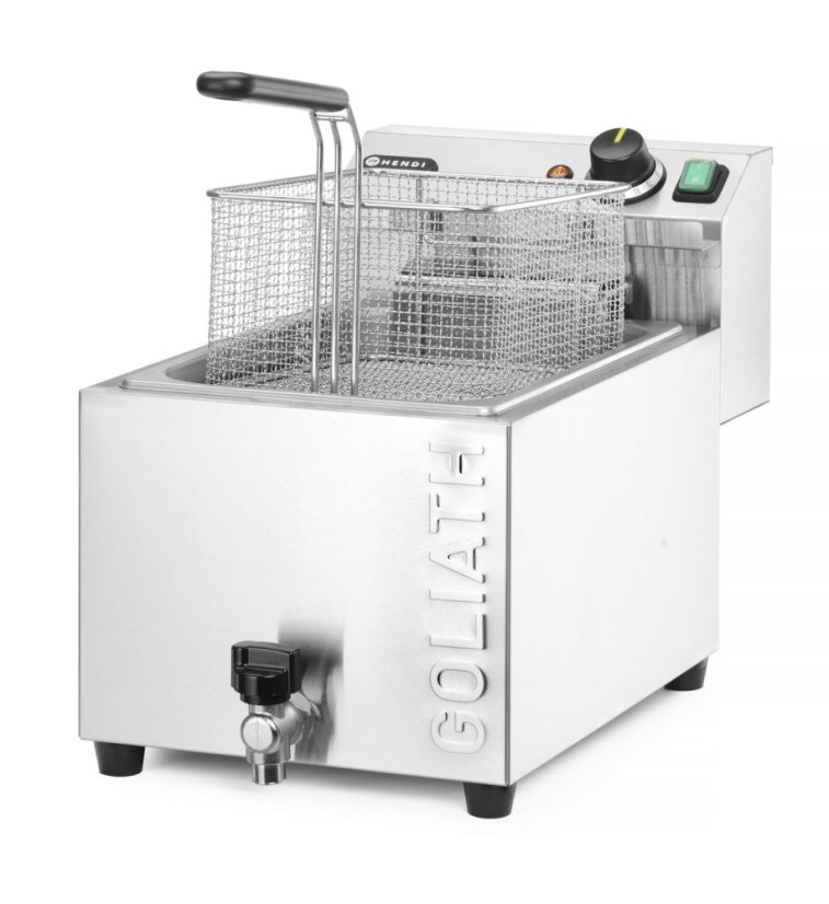 Fritéza XL s vypouštěcím kohoutem HENDI GOLIATH, HENDI, 10L, 400V/10200W, 300x585x(H)392mm