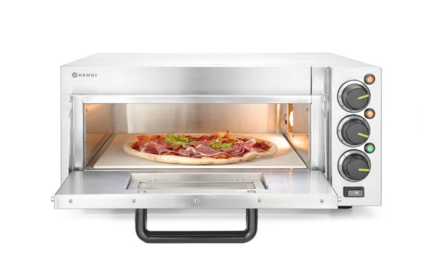 Jednokomorová pec na pizzu 2000 W, HENDI, Stříbrná, 230V/2000W, 580x560x(H)275mm