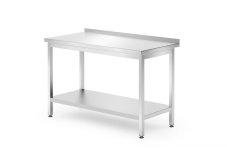 Nástěnný stůl s policí – šroubovaný, hloubka 700 mm, HENDI, Profi Line, 1200x700x(H)850mm