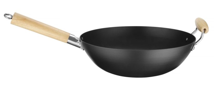 Wok s dřevěnou rukojetí, HENDI, ⌀324x565mm