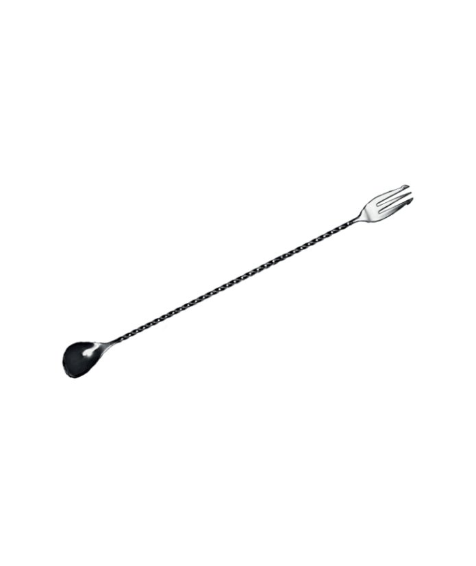 TOMGAST Lžička barmanská s vidličkou 50 cm, nerez