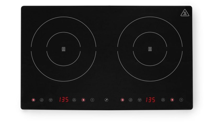 Dvojitý indukční vařič, HENDI, Kitchen Line, 230V/3500W, 608x405x(H)54mm