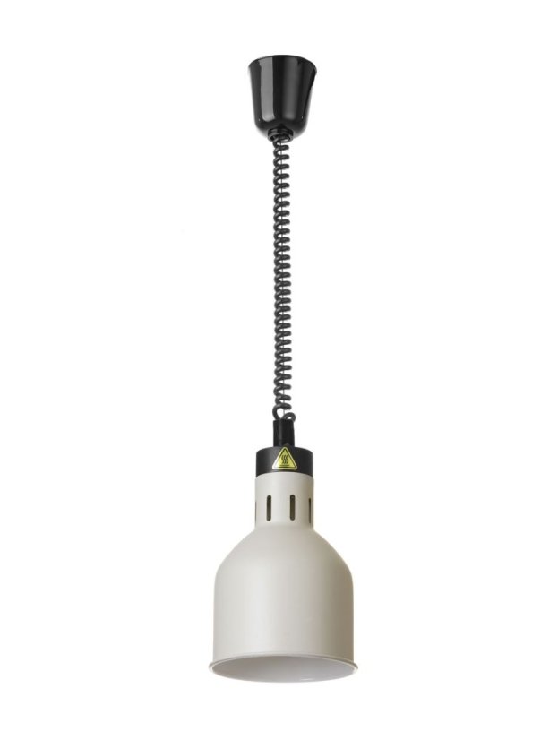 Výškově nastavitelná ohřívací lampa válcová, HENDI, Bílá, 230V/375W, ⌀175x(H)250mm