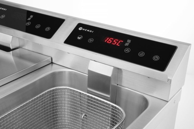 Indukční fritéza s výpustí - 2 x 8 l, HENDI, Profi Line, 16L, 230V/7000W, 577x609x(H)410mm