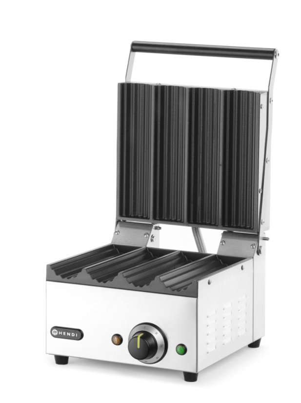 Kontaktní gril na párek v rohlíku a wrapy, HENDI, 230V/1800W, 385x285x(H)254mm