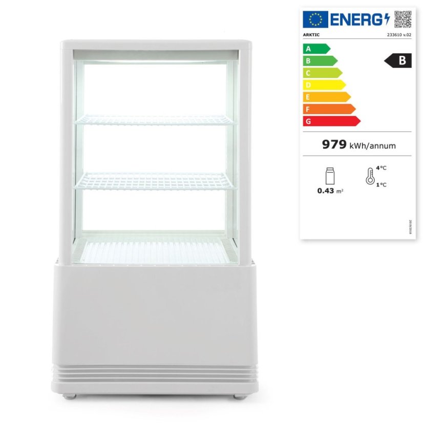 Chlazená skříň displeje, 58 l, Arktic, Bílá, 230V/170W, 452x406x(H)830mm