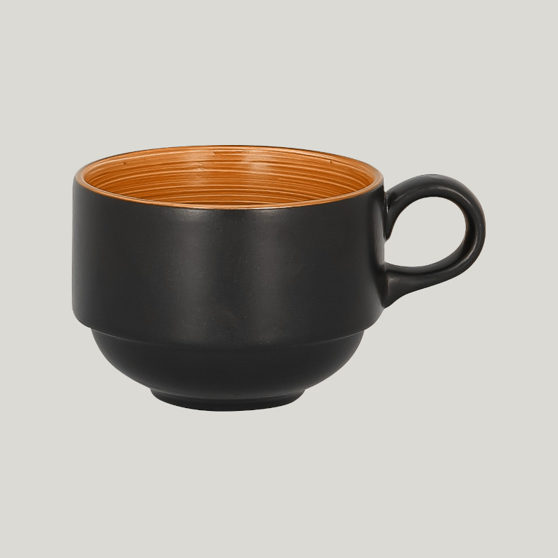 RAK Porcelain RAK Trinidad šálek stohovatelný 230 ml, oranžový | RAK-TRCLSC23BC