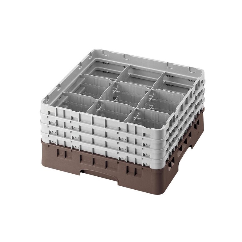 Cambro Koš Camrack 9 pozic, výška sklenice 13,2 cm - Hnědá