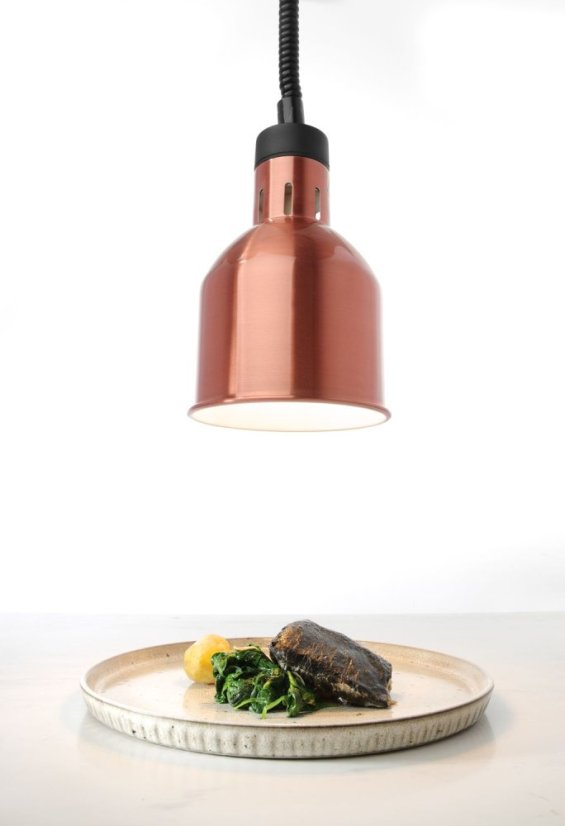 Výškově nastavitelná ohřívací lampa válcová, HENDI, Měděná, 230V/375W, ⌀175x(H)250mm