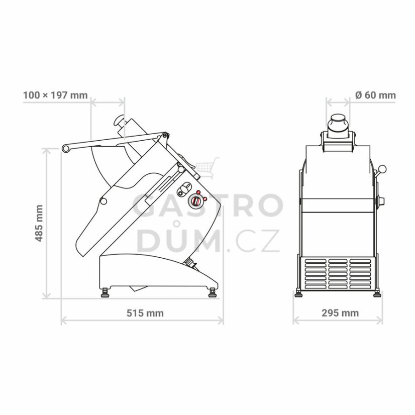 Feuma krouhač zeleniny GVM 210 (400V) s nástavcem GVS