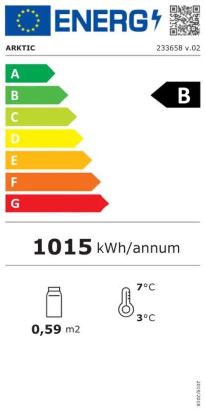 Chlazená skříň displeje, 78 l, Arktic, černá, 230V/170W, 444x397x(H)940mm