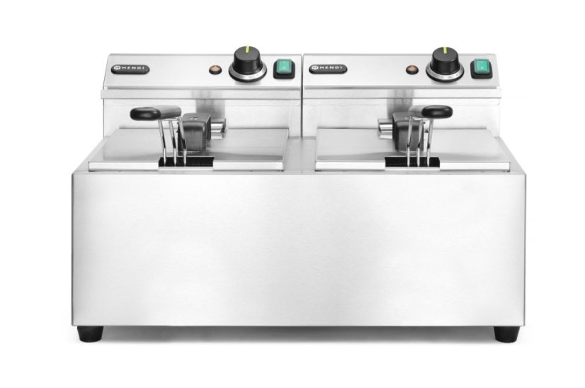 Ruční fritéza, 2 × 8 l, HENDI, Profi Line, 16L, 230V/7000W, 605x460x(H)369mm