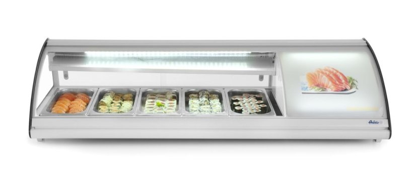 Stojan na sushi 5x GN 1/3, Arktic, 230V/160W, 1307x445x(H)327mm