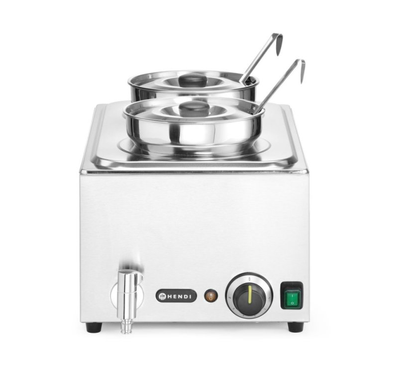 Sada: Bain-marie Ranger + 2x 4L nádoba s víkem, HENDI, GN (H)150mm, 8L, 230V/1000W, 604x332x(H)315mm