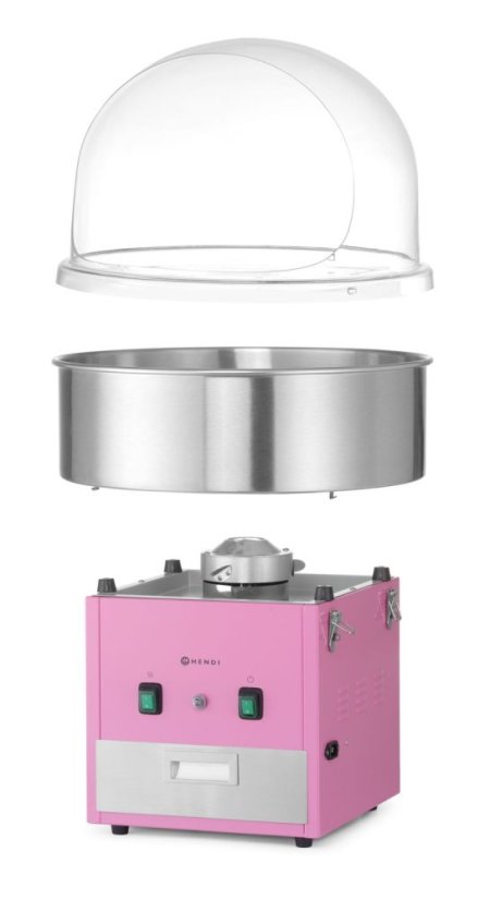 Stroj na výrobu cukrové vaty , HENDI, Růžový, 230V/1130W, 520x520x(H)503mm