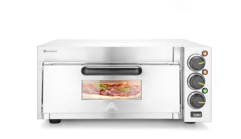 Jednokomorová pec na pizzu 2000 W, HENDI, Stříbrná, 230V/2000W, 580x560x(H)275mm
