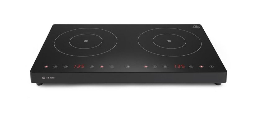 Dvojitý indukční vařič, HENDI, Kitchen Line, 230V/3500W, 608x405x(H)54mm