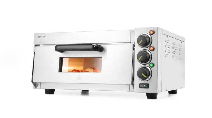Jednokomorová pec na pizzu 2000 W, HENDI, Stříbrná, 230V/2000W, 580x560x(H)275mm