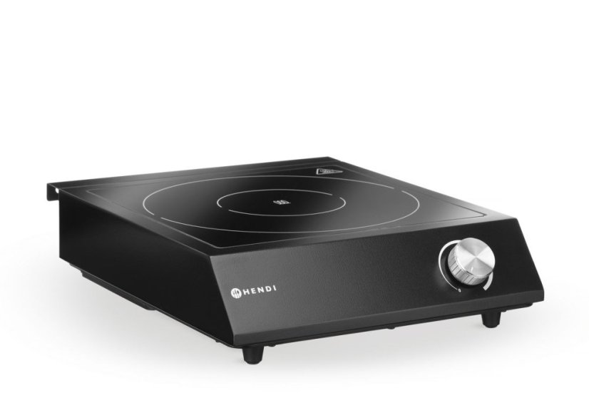 Sada: Indukční vařič 3500W + pánev + pánev na smažení, HENDI, Černá, 230V/3500W, 320x395x(H)95mm