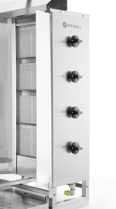 Plynový kebab gril, HENDI, Profi Line, 230V/16W, 13kW, 735x745x(H)1110mm