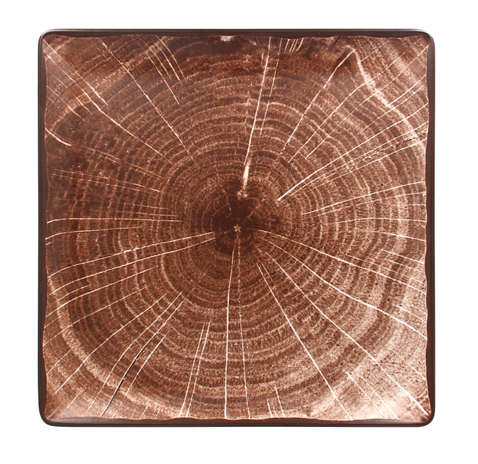 RAK Porcelain RAK Woodart talíř čtvercový 30 × 30 cm – tmavě hnědá | RAK-WDEDSQ30OB