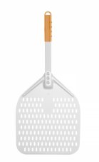 Lopatka na pizzu s perforací a krátkou rukojetí, čtvercová, HENDI, 300x660mm