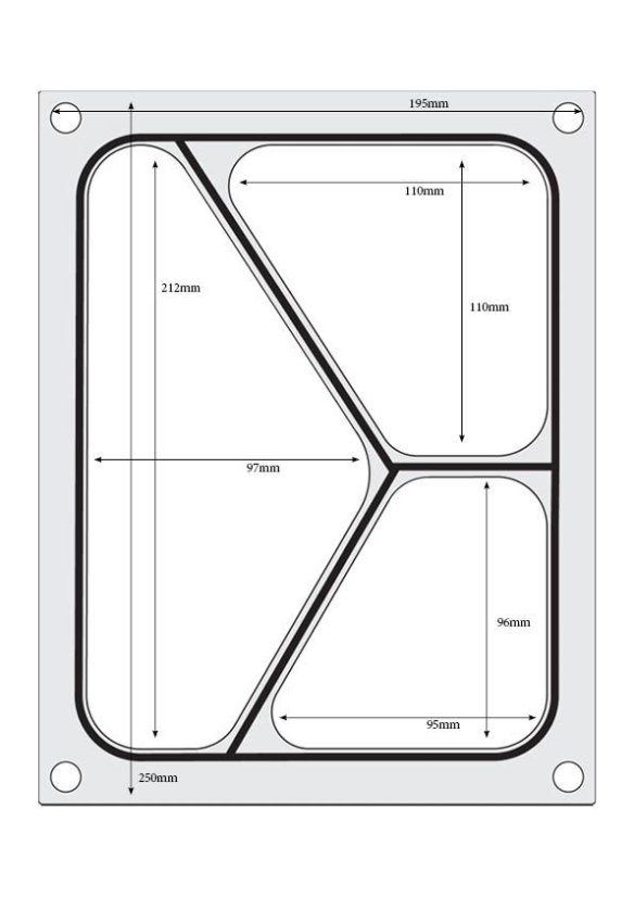 Těsnicí matrice pro těsnicí stroj , HENDI, na třídílnou misku 227x178 mm