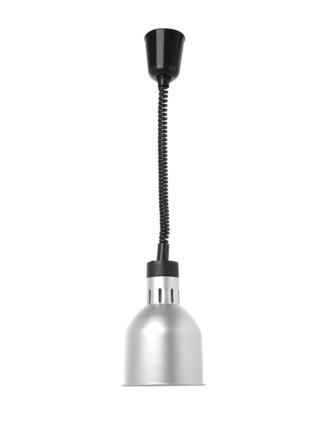 Výškově nastavitelná ohřívací lampa válcová, HENDI, Stříbrná, 230V/375W, ⌀175x(H)250mm