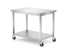 Mobilní stůl, s policí – přišroubovaný, HENDI, Kitchen Line, 1000x700x(H)850mm