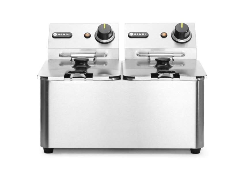 Fritéza Kitchen Line - 2x4L, HENDI, Kitchen Line, 8L, 230V/6000W, 470x380x(H)315mm