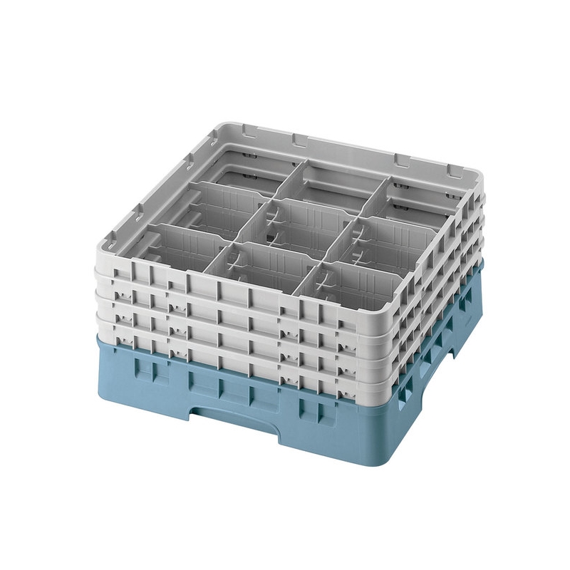 Cambro Koš Camrack 9 pozic, výška sklenice 30 cm - Tyrkysová
