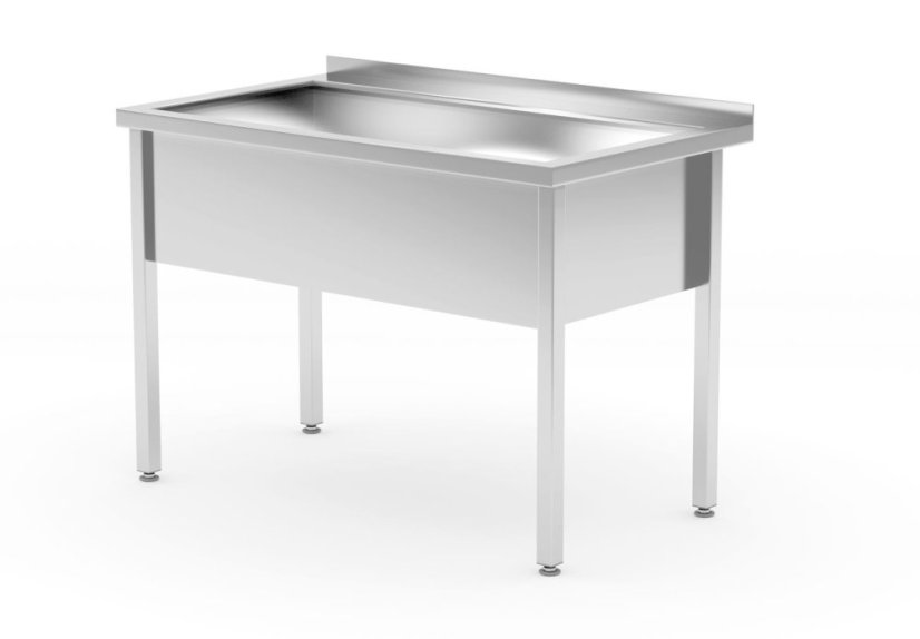 Stůl s jedním mycím dřezem – svařovaný, hloubka 700 mm, výška komory 300 mm, HENDI, Profi Line, 800x700x(H)850mm