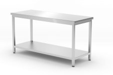 Centrální stůl s policí – šroubovaný, hloubka 600 mm, HENDI, Profi Line, 1600x600x(H)850mm