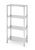 Skladový regál se 4 plnými policemi – šroubovaný, HENDI, Kitchen Line, 800x400x(H)1800mm