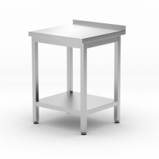 Nástěnný stůl s policí – šroubovaný, hloubka 600 mm, HENDI, Kitchen Line, 600x600x(H)850mm