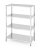 Skladový regál se 4 plnými policemi – šroubovaný, HENDI, Kitchen Line, 1200x600x(H)1800mm