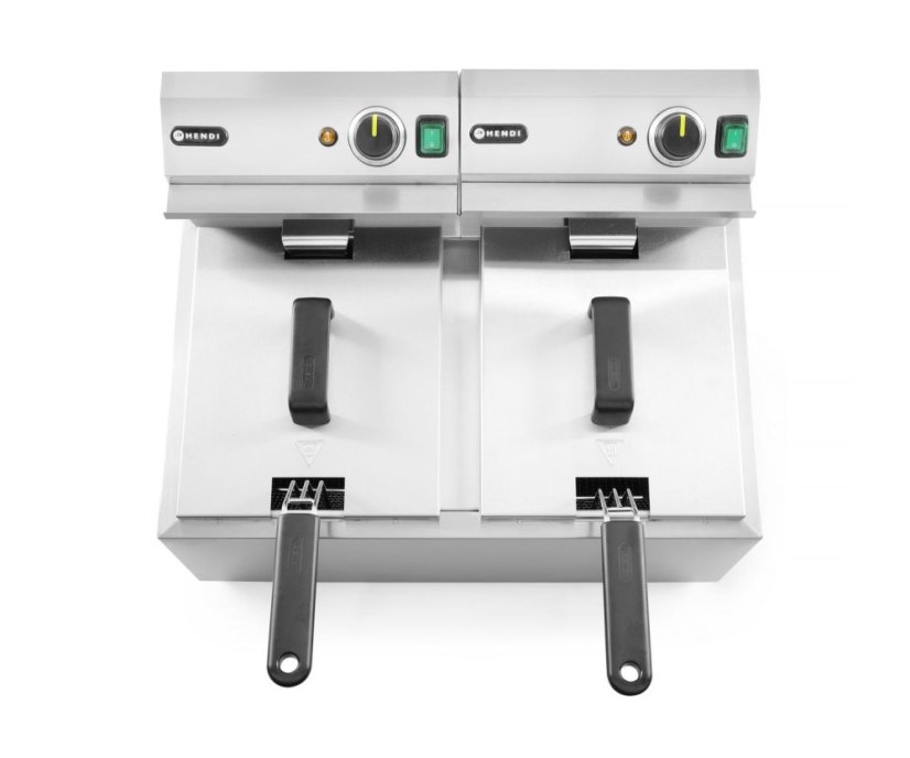 Ruční fritéza, 2 × 8 l, HENDI, Profi Line, 16L, 230V/7000W, 605x460x(H)369mm
