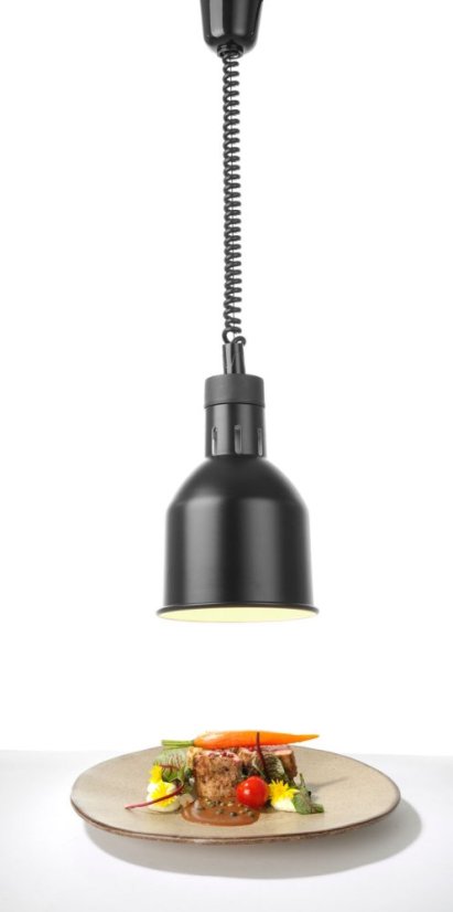 Výškově nastavitelná ohřívací lampa válcová, HENDI, Černá, 230V/375W, ⌀175x(H)250mm