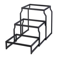 TOMGAST Stojan ocelový černý – set, 3 úrovně, GN 1/2 v: 403 mm