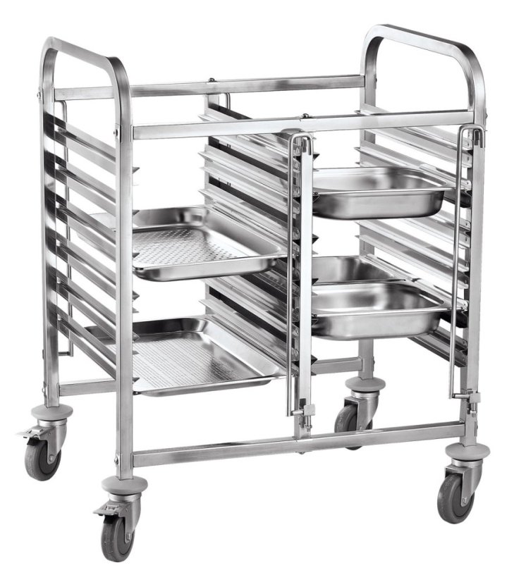 Dvojitý vozík pro přepravu kontejnerů 12×GN 1/1, HENDI, 810x610x(H)960mm