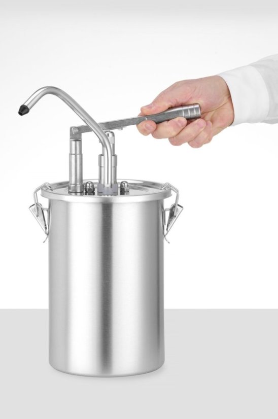 Nerezová nádoba na omáčku s dávkovačem, HENDI, 4,5L, ⌀180x(H)420mm