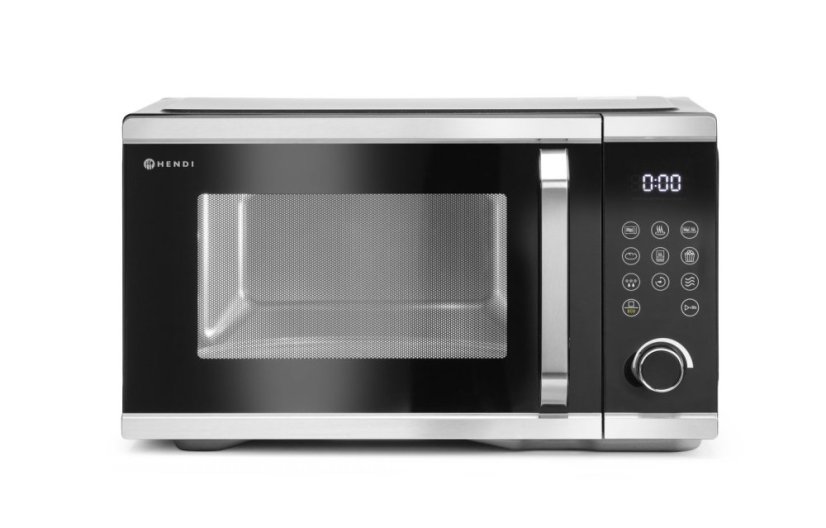 Mikrovlnná trouba s funkcí air fryer., HENDI, 26,4L, Černá, 230-240V/1500W, 523x451x(H)300mm