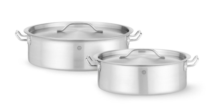 Pečicí nádoba s víkem, HENDI, 10,8L, ⌀360x(H)110mm, Kulatý