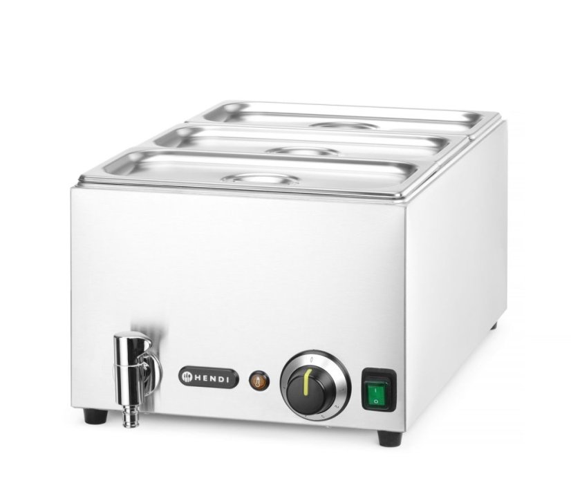 Sada Bain-marie s vypouštěcím kohoutkem Ranger, HENDI, GN (H)150mm, GN 1/1, 230V/1000W, 605x332x(H)242mm