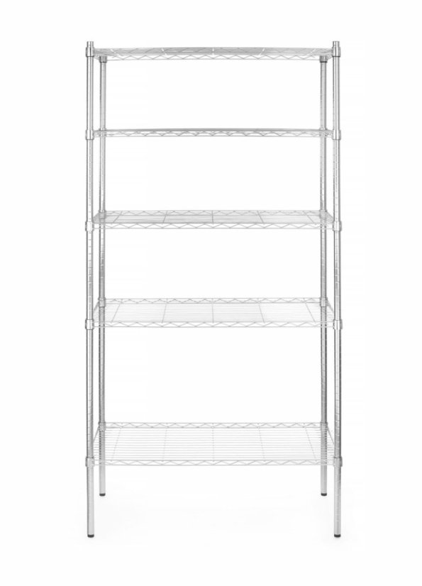 Úložný stojan s 5 policemi, HENDI, Chrom, 910x455x(H)1830mm